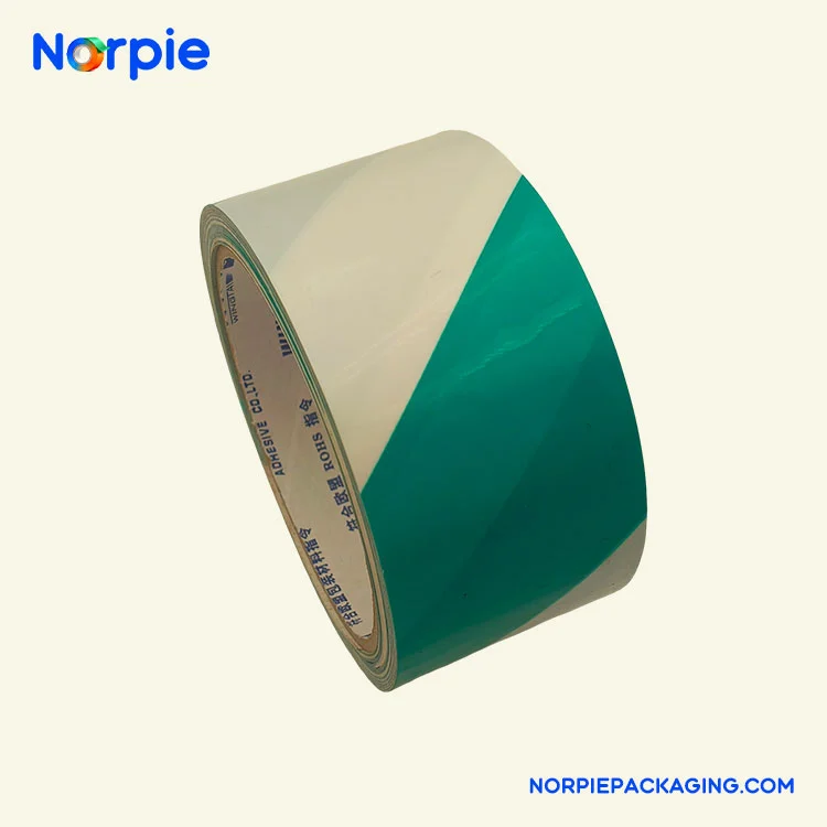 Vihreä ja valkoinen varoitusnauha